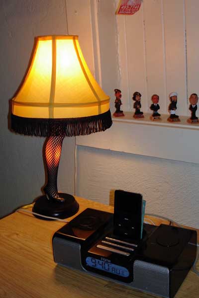 bedside lamp in dorm