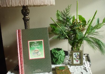 Flower arrangement and book