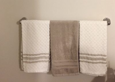 Towels in bathroom