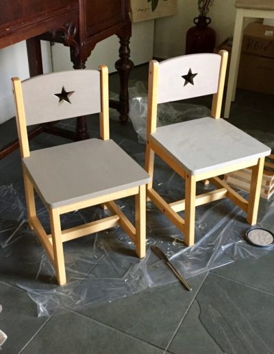 two small Chalk painted chairs
