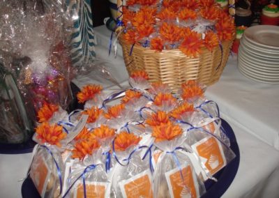 Orange flowers in basket