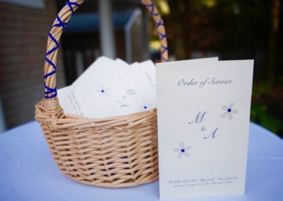 Basket with paper cards