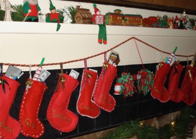 Christmas stockings on mantlepiece