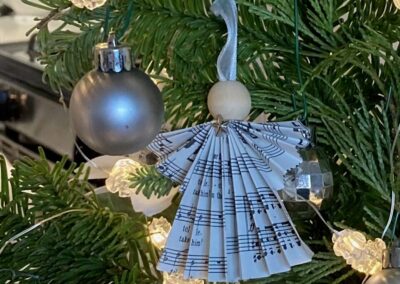 Paper angel on Christmas tree