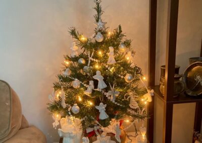 Small Christmas tree with paper angels