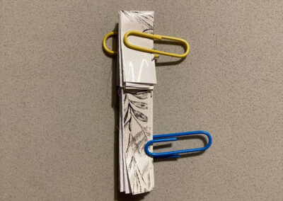 Folded paper with clips